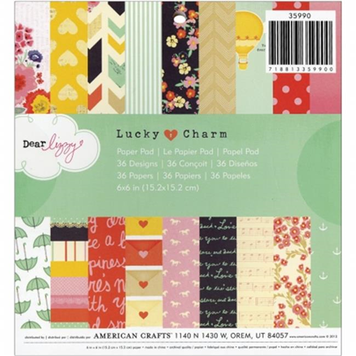 American Crafts 35990 American Crafts Paper Pad 6X6 36/Pkg-Dear Lizzy - Lucky Charm
