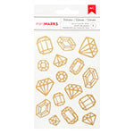 Embellishments - AC - Valentine's - Rub Ons - Gold Foil - Gems
