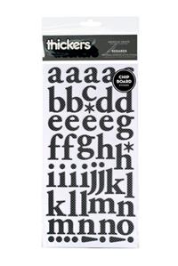 AMERICAN CRAFTS PATTERNED CHIPBOARD THICKERS - REGARDS - BLACK